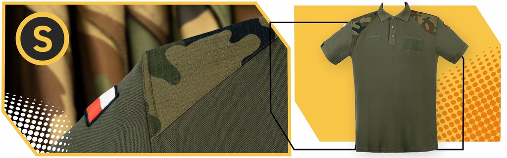 Koszulka polo wojskowa MON 304A Wojska Polskiego polówka męska khaki S Linia regular